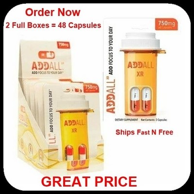 AddAll XR 750mg, Energy Focus Concentration, 12 Packs - 24 Capsules