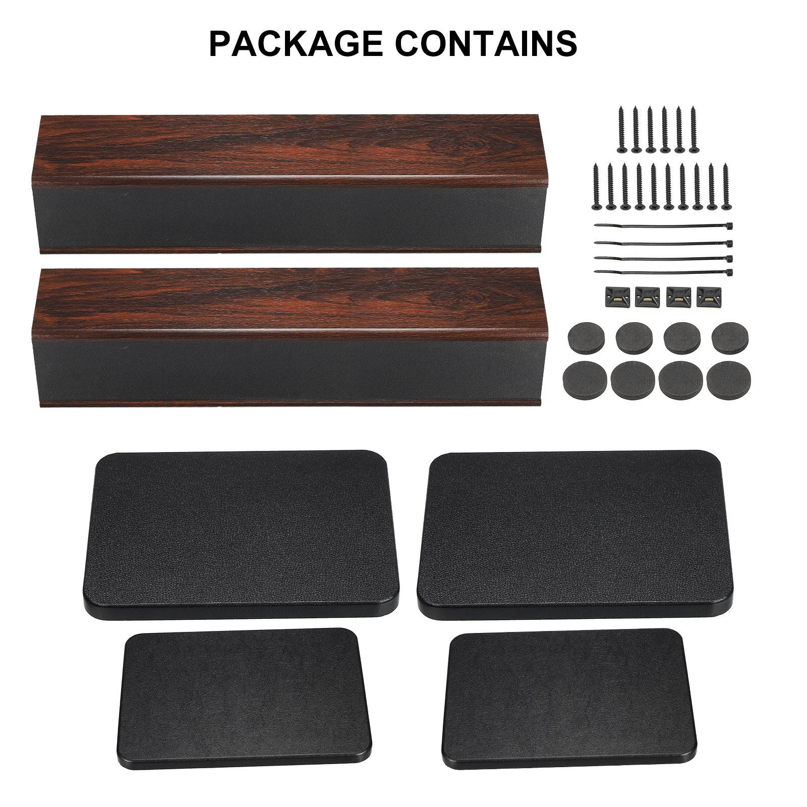 2pcs Wood Grain Speaker Stands 23.6" Floor Speaker Stand Hollowed Stands