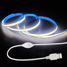 5V LED Strip Lights, White USB LED Light Strip, 3.28FT Dimmable Cob LED Strip...