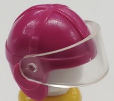Minifigure Headgear Cap Aviator HOL081 Ice Hockey Magenta