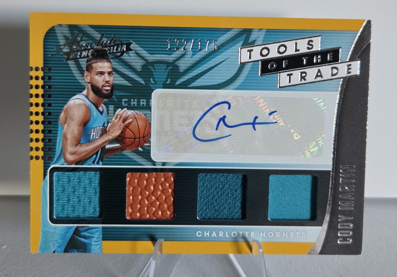2019-20 Panini Absolute -  Four Swatch Signatures Cody Martin /175 (AU, MEM, RC)