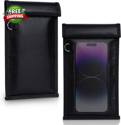 2 Pack Grade Faraday Bags  Fireproof Waterproof Signal Blocking Pouch for Cell