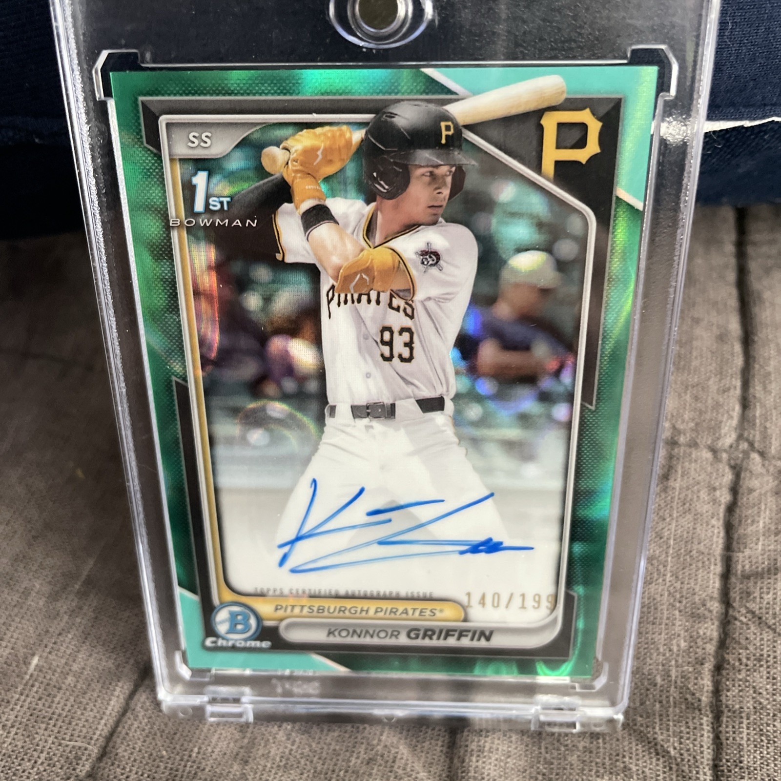 2024 Konnor Griffin 1st Bowman Draft Chrome Auto Aqua Lava Refractor /199 rc