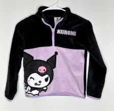 Sanrio Kuromi Plush Fleece 1/4 Zip Sweatshirt Girls S Small Kuromicore Cozy Pink