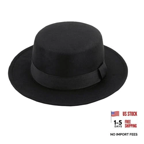 black dress hat Mens Classic Wool Fedora Dress Hat in Black, Black / Small