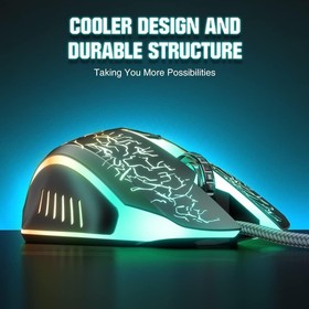 Precision Optical Gaming Mouse - Ergonomic, 6 Buttons & Multi-Color Lighting
