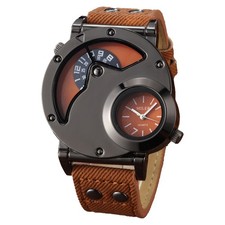 Men's Casual Wrist Watches Denim Fabric Bands Design Wrist Watches for Working