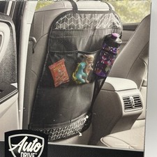 Auto Drive Deluxe Kick Mat Car Seat Back Protector Organizer Black Universal Fit