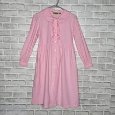 VTG Storybook Heirlooms Long Sleeve Pink Ruffle Front Dress, sz 7
