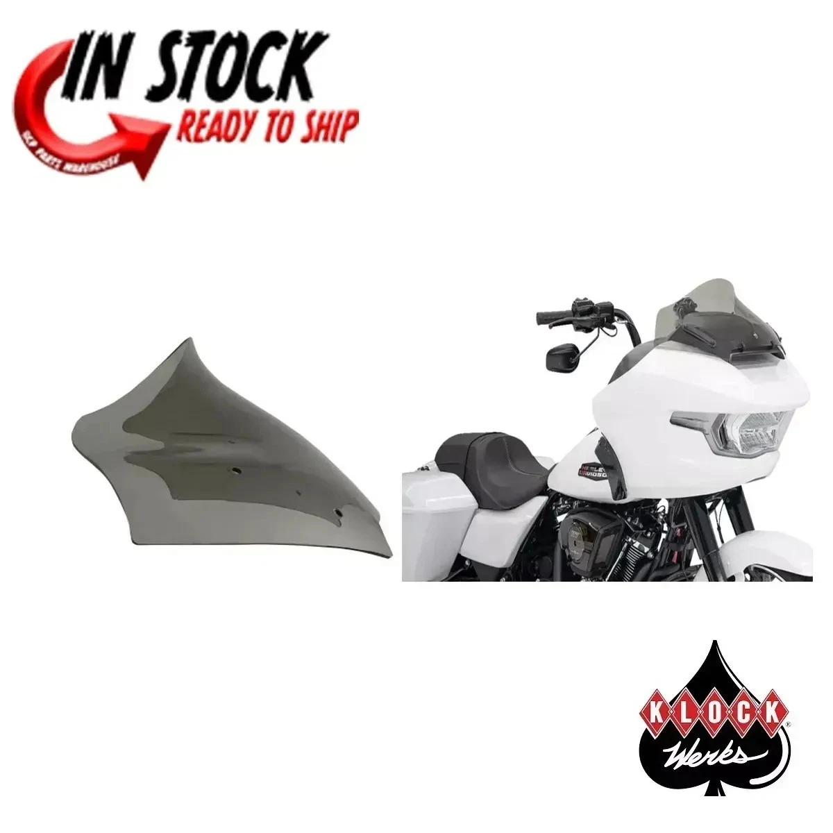 KLOCK WERKS SPORT FLARE WINDSHIELD TINTED 9" HARLEY 2023-24 FLTR
