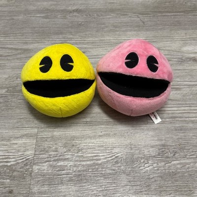 Bandai Namco Pac-Man Battle Royal 7'' Plush Stuffed Pink & Yellow Bundle