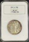 ⭐️ 1941-S Walking Liberty Half Dollar- NGC MS64- Old Fat Holder- Toner - Fatty-