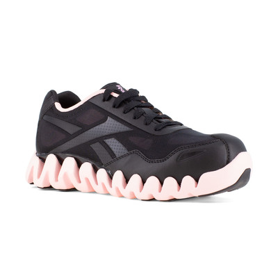 Reebok Work Women's Zig Pulse Composite Toe Work Athletic Work Shoe Black/Pink -