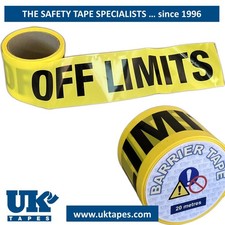 TOP SELLER:  OFF LIMITS barrier hazard warning cordon tape - handy 20M roll