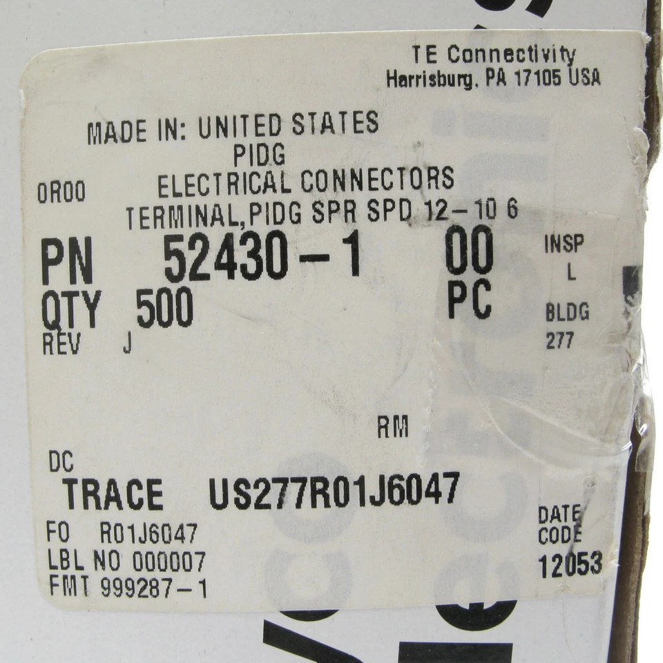 Tyco 52430-1 10-12AWG, #6 Fork Terminal, 500pcs - Image 3 of 4