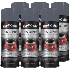 Duplicolor DE1611 (6-Pack), Engine Enamel Paint, New Ford Gray, 12 oz Aerosol