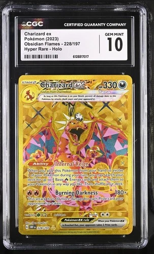 Charizard ex 228/197 SV03: Obsidian Flames Holo CGC 10