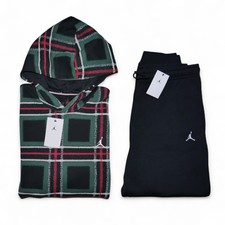 Nike Air Jordan 2 Piece Sweatsuit Men's Size L Fleece Hoodie Jogger Set NWT