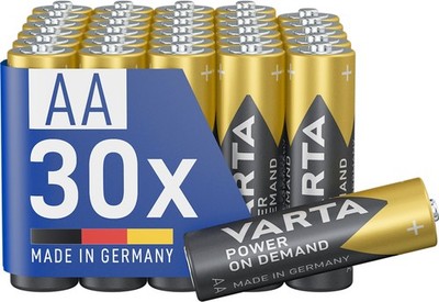 VARTA Batterien AA, 30 Stück, Power on Demand, Alkaline, 1,5V, Vorratspack, smar