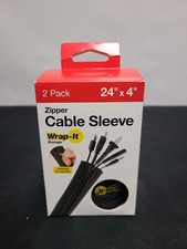 Wrap-It Storage - Cable Sleeve - Black New 2-pk