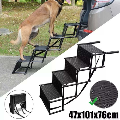Folding Portable Dog Ramp Steps 4 Stairs-Car Boot Access Ladder for Pet Dog Cat - Picture 2 of 12