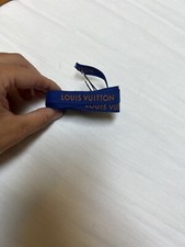    Authentic    Louis Vuitton Blue/gold Ribbon, 1/2" wide, sold by the yard