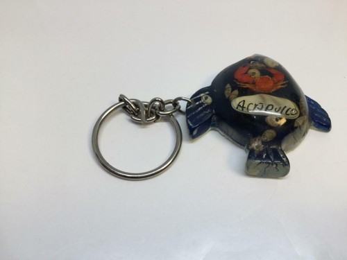 Vintage ACAPULCO Souvenir Keyring TROPICAL BLUE FISH Keychain Ancien Porte-Clés - Picture 5 of 12