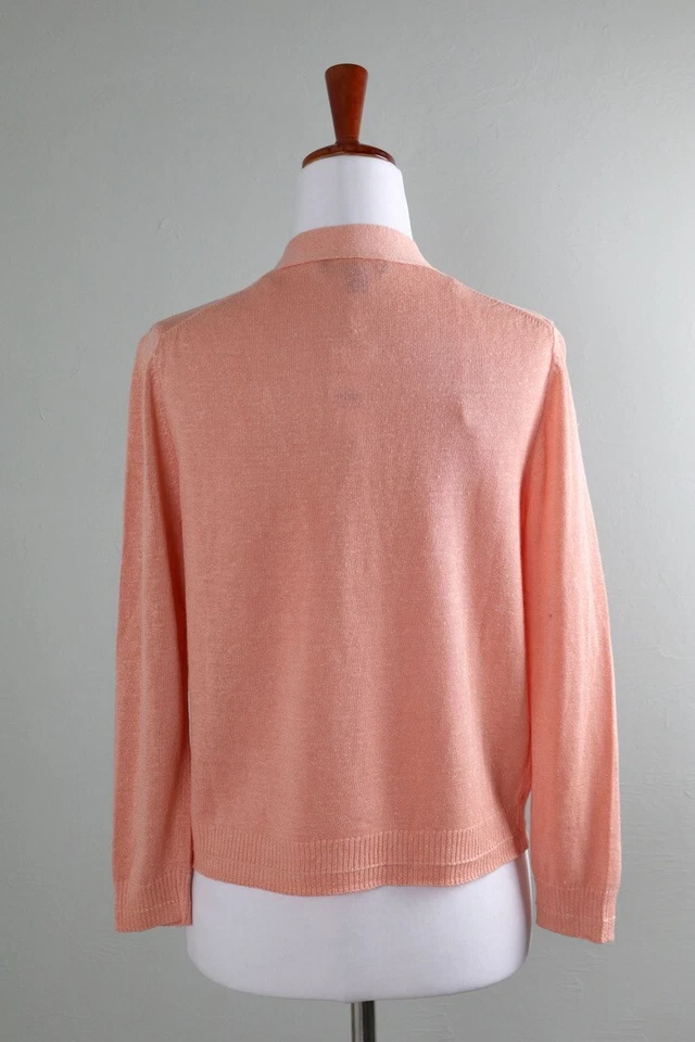 Suéter Cardi ANN TAYLOR NUEVO CON ETIQUETAS $64 Mezcla de Lino Frente Abierto Talla Pequeña Foto 4 de 4