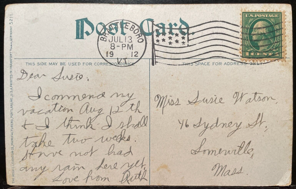 Vintage Postcard 1912 Witcher Public Library, Woodsville, New Hampshire (NH) eBay