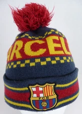 FC Barcelona Soccer Football Beanie Official Knit Cap One Size Fits Most        