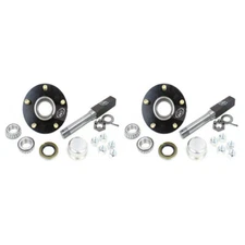 2-PACK Square BT8 Trailer Spindle &  5-4.5" Bolt Circle Trailer Hub 2,000 lbs.