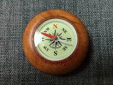 Handcrafted Wooden Compass for Hiking Camping Survival - Hand Turned in USA