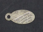 VINTAGE "IF FOUND PLEASE DROP INTO ANY MAIL BOX" ADDRESS KEYCHAIN FOB ~ INDIANA
