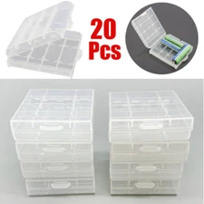 Battery Storage Case for AA/AAA, Battery Holder Box (20 Pack Clear)