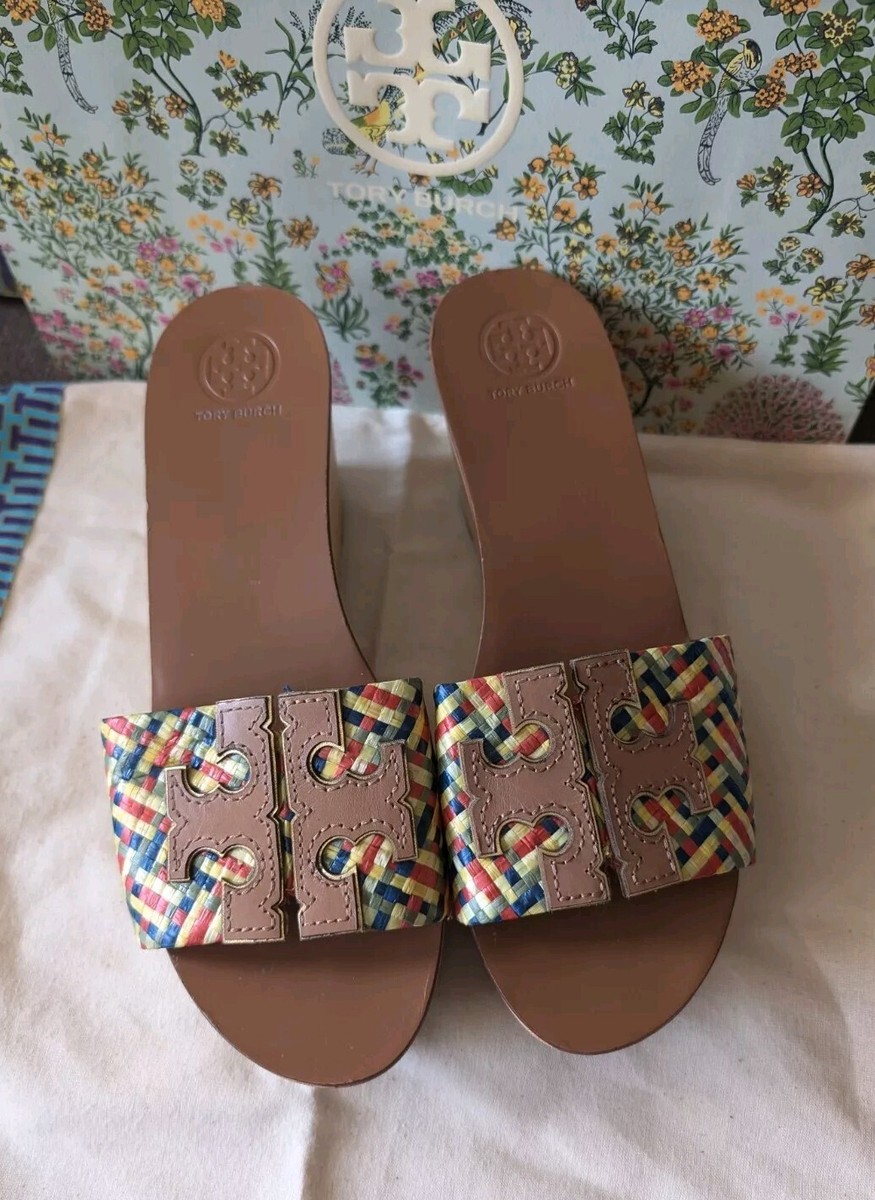サンダル★送料&関税込み★Tory Burch★ROPE PLATFORM SLIDE TORY BURCH Rope Flat Slide Sandal Raffia Fringe New Ivory