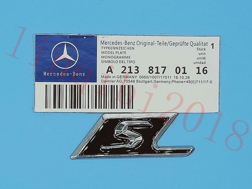 Black S Metal Emblem Badge Decal Sticker For Mercedes Benz S AMG E S CL SL Class - Picture 4 of 7