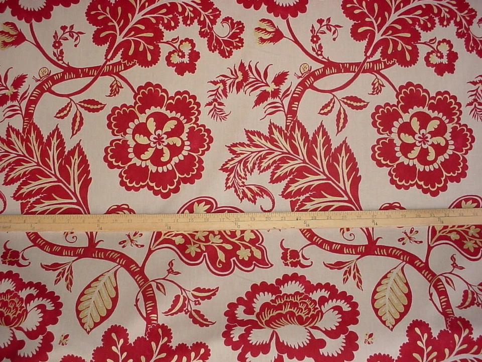 Tela de tapicería floral jacobea roja Hinton 15-3/8Y GP & J Baker PP50279 Foto 2 de 4