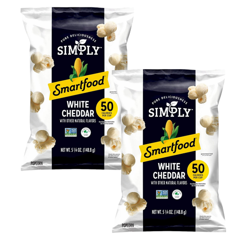 Simply Smartfood Popcorn WHITE CHEDDAR 50 Calories / Cup, 5.25Oz 2 Bags - 第 1/7 張圖片