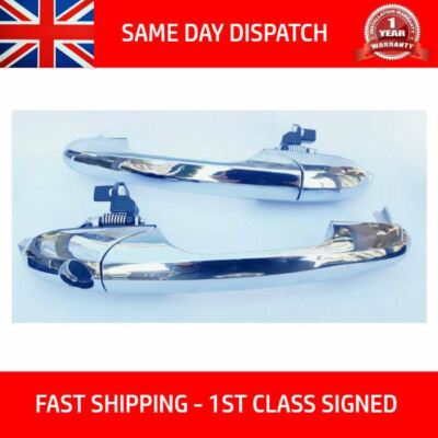 Silverhub Pair Of Chrome Outer Door Handles For Fiat 500 & Abarth – Left+Right RHD UK Fit