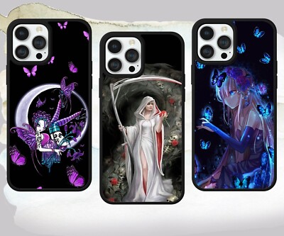 ANIME HANDYHÜLLE FÜR IPHONE SAMSUNG PIXEL GOTHIC GIRL HEXE MOND MAGIE