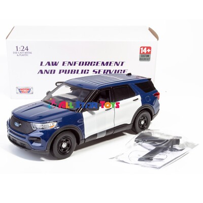 2022 Ford Explorer Police 1:24 Diecast BLUE & WHITE BUILDER