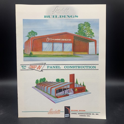 Fantastic 1950’s Lundell Mfg Co Prefab Buildings Brochure-8 pages-Cherokee Iowa