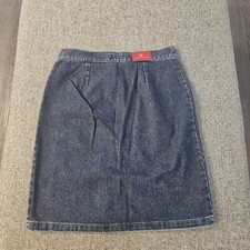 Julien Blue Jeans Vintage Bareback Denim Skirt Medium Wash Front Split Sz Small