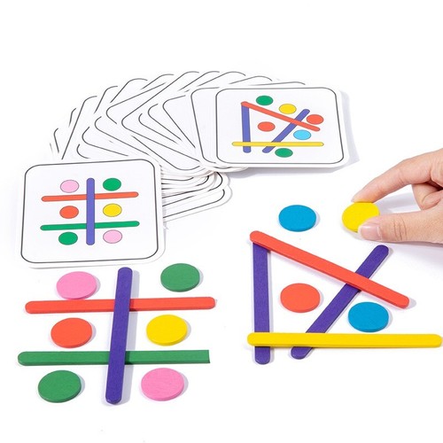 Kids Montessori Toys Stick Puzzle Sensory Logical Thinking Challenge Wooden Toys - Picture 7 of 11