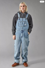 BNWT £79 Urban Outfitters BDG Vintage Wash Denim Dungarees S 90s Mid Blue