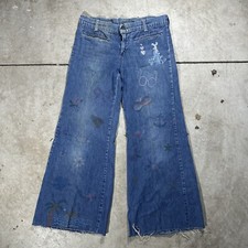 Vintage JC Penny 70s Bell Bottom Flare Jeans 30x27.5 Sketch Drawn On Art