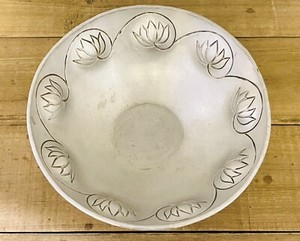 Vintage Palmer-Smith Aluminum Bowl Hammered Lotus Flower Pattern 230L