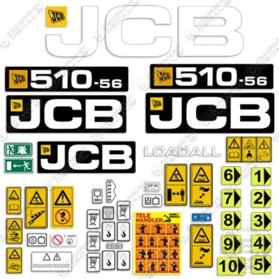 Jcb Telehandler Boom Sticker Fits JCB 510-56F Decal Kit Telehandler Telescopic Forklift - 7 YEAR 3M ...