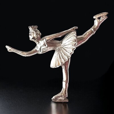 Ice Skater Brooch Silver Tone Ballerina Signed Kreisler Numbered