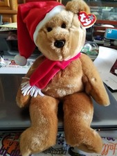 TY Beanie Buddy - 1997 HOLIDAY TEDDY 14 inch - MWMTs Stuffed Animal Toy